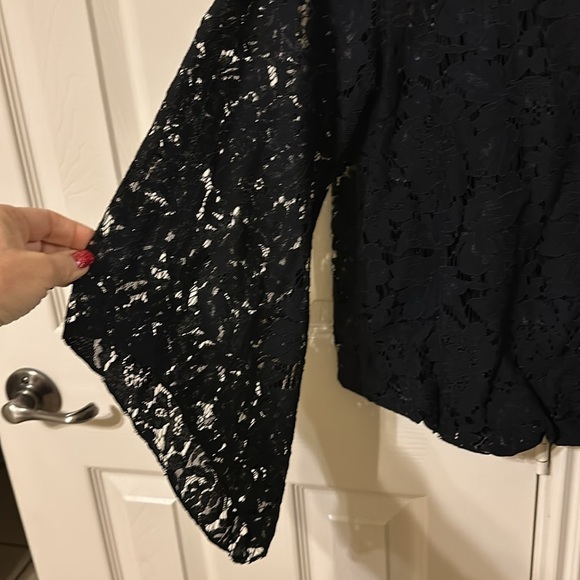 Alfani black lace long sleeves top with built in camisole size S new wit… - Picture 3 of 6